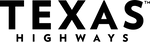Texas Highways magazine logo. Uppercase black type on white background.