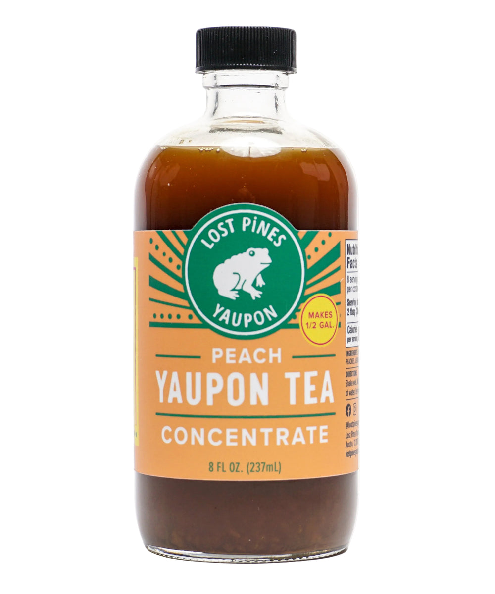 Peach Yaupon Tea Concentrate - Real Texas Peaches 8oz – Lost Pines