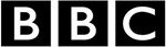 BBC logo. White letters inside black squares.